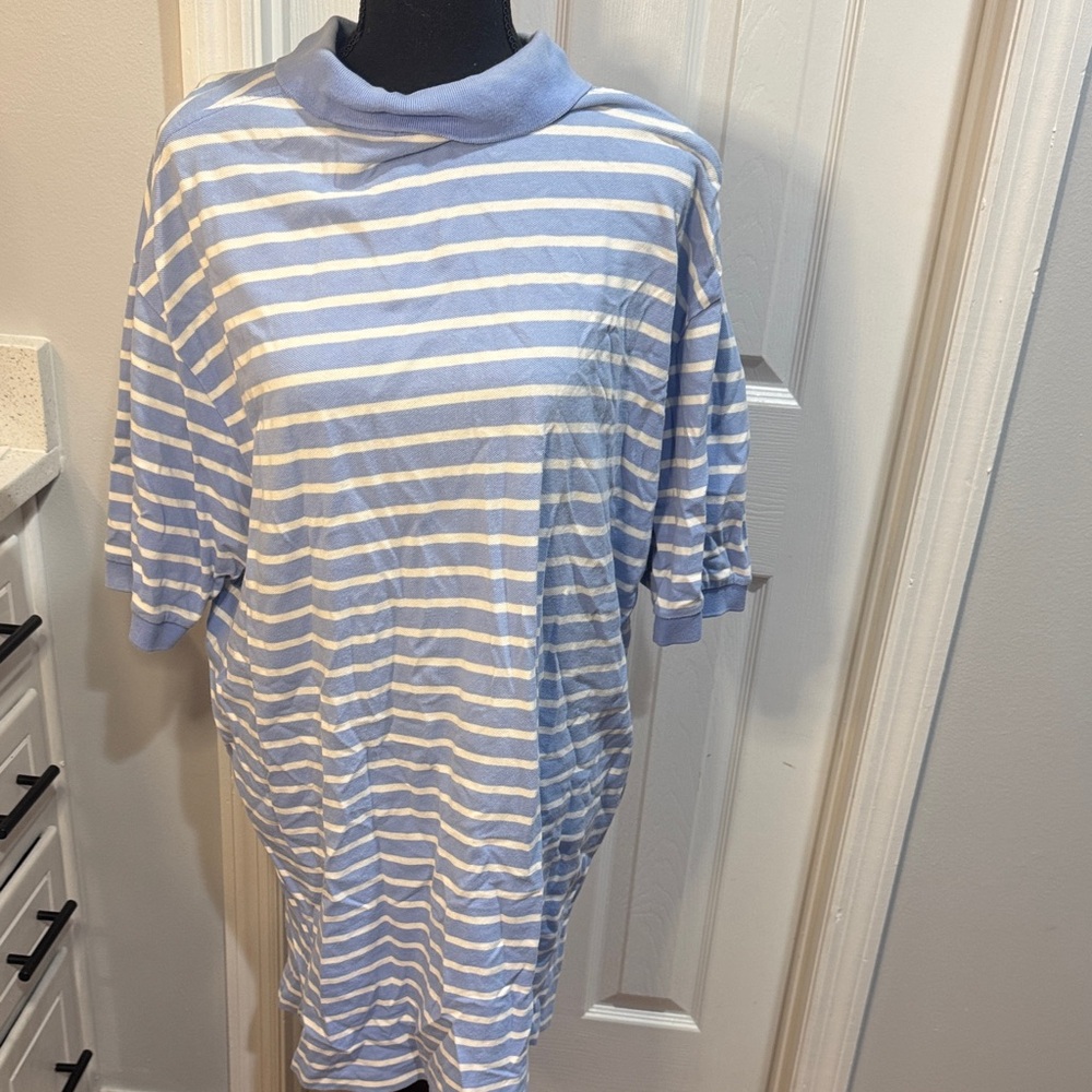 Polo by Ralph Lauren Light Blue and White Striped Shirt - Picture 2 of 4